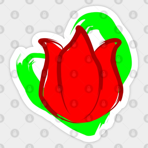 Abstract Tulip Sticker by CoreyUnlimited